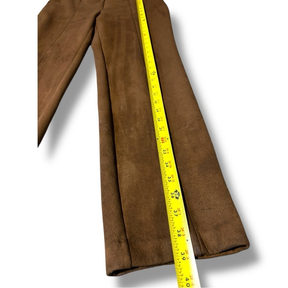 Rafaella Chic Tan Women's Straight Leg Cropped Faux Suede No Closure Pants - Picture 11 of 16